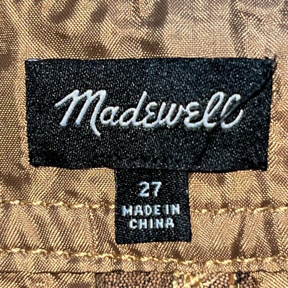 MADEWELL LANGFORD EMMETT BRONZE METALLIC WIDE LEG HIGH WAIST TROUSER PANT - 27 - Picture 7 of 12